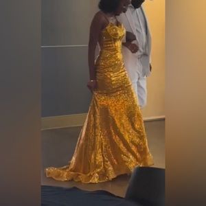 Long Gold Dress
